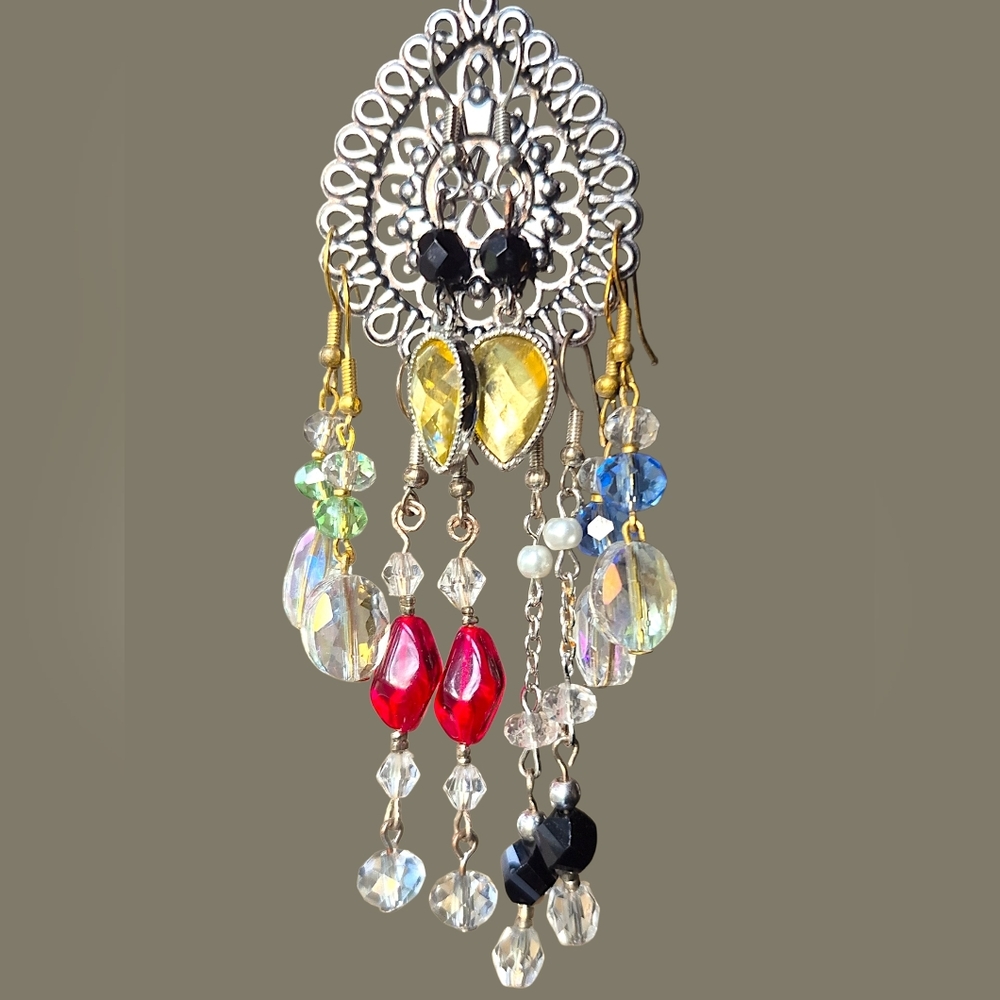 FIVE PAIR of Hand Crafted Dangle Earrings by Karman's Creations
